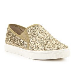 zapato con brillantes dorados de la colección primavera/verano 2016 de Merkal
