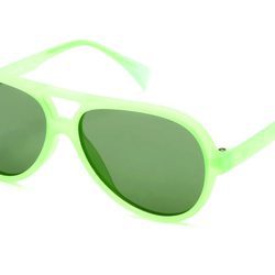 Gafas tipo piloto de marco verde neon con lente verde de la colección primavera/verano 2016 de Italia Independent