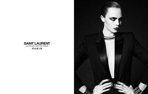 Cara Delevingne posa una vez más como imagen de Saint Laurent