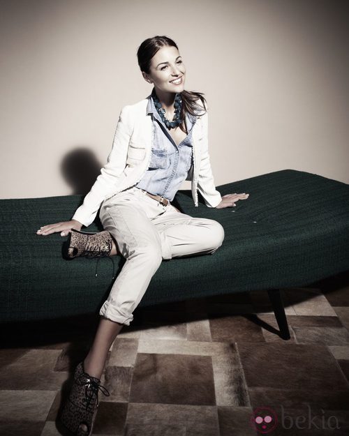 Paula Echevarría para Blanco Chaqueta Tweed Blanco