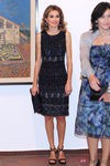 La Princesa Letizia con un vestido de Felipe Varela en la exposición de Joan Miró