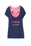 Blusa deportiva azul con rosado de la colección primavera/verano Be+ de Etam 2016