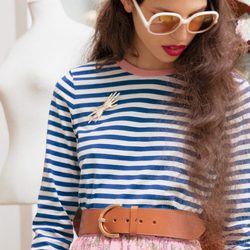 Blusa a rayas marinera y falda rosada estampada de la colección primavera/verano 2016 de & Other Stories