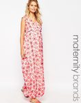 Vestido largo de estampado floral de Asos de la colección maternidad primavera/verano 2016