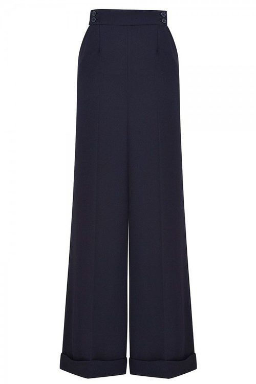 Pantalón acampanado de tiro alto en azul marino de la colección de Alexa Chung para Marks & Spencer