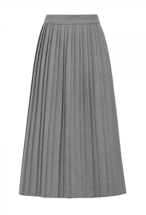 Falda larga y plisada en gris de la colección de Alexa Chung para Marks & Spencer