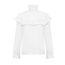 Blusa blanca de cuello vuelto con volantes de la colección de Alexa Chung para Marks & Spencer