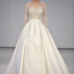 Vestido de cuello barco de Hannibal Laguna en la Pasarela Costura España