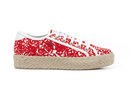 zapatos de tela rojos de la colección Geox for Valemour 2016.