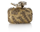 Clutch dorado con piedras y cristales de la colección Memento de Jimmy Choo