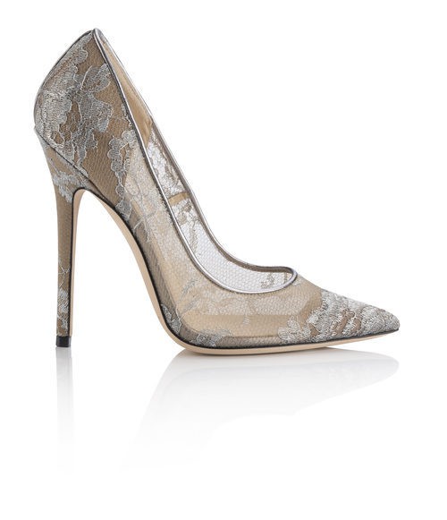 Tacones en tejido metalico de la colección Memento de Jimmy Choo