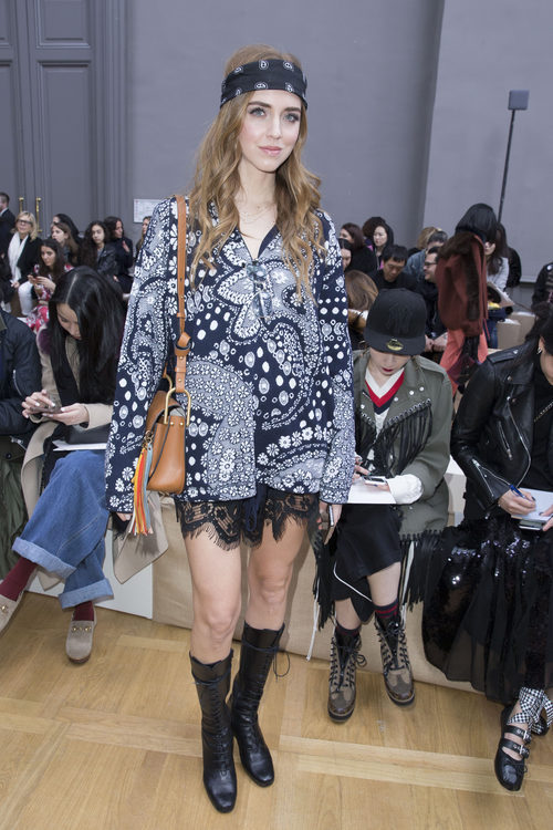 Chiara Ferragni durante la presentación de la colección de Cholé en la Fashion Week Paris