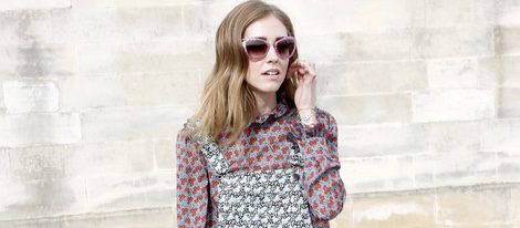 Chiara Ferragni durante el desfile de Elie Saab en en la Paris Fashion Week