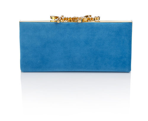 Clutch azul cielo con cierre de cristal de la colección primavera/verano 2016 de Jimmy Choo