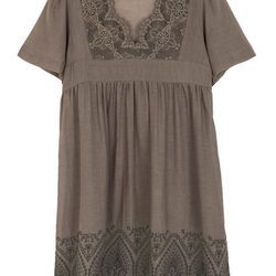 Vestido marrón con bordados de la nueva colección verano 2016 de Indi&Cold