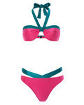 Bikini Bandeau rojo y verde de la nueva colección de verano de Alma Bloom 2016