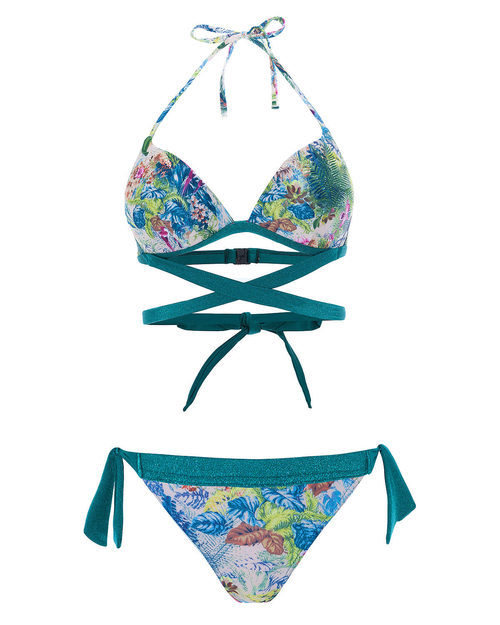 Bikini push up estampado verde de la nueva colección de verano de Alma Bloom 2016