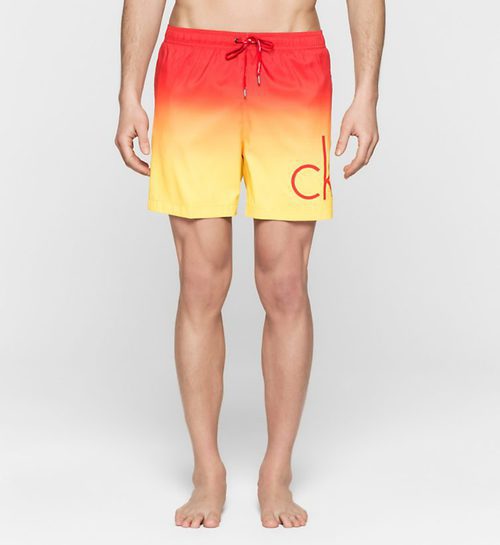 bañador degrade rojo y amarillo colección logotipo de Calvin Klein 2016 para hombres 