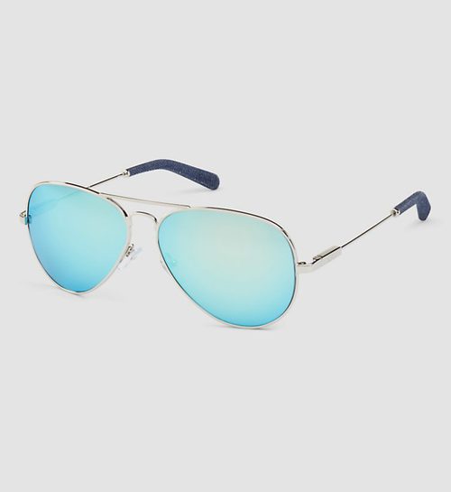 Gafas de sol de lente azul colección logotipo de Calvin Klein 2016 para hombres 