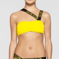 Top Bikini amarillo colección logotipo de Calvin Klein 2016 para mujeres 