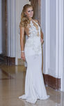 Paris Hilton con un vestido blanco de Michael Costello fiesta de Chopard Cannes 2016