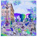 Pañuelo de gráfico de animales en colores frios de los complementos de la colección otoño 2016 de Salvatore Ferragamo