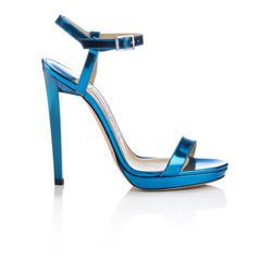 Sandalia de tacón en color azul eléctrico de la Colección 24/7 iconos de Jimmy Choo 