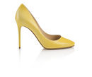 Stiletto de cuadros amarillos y blancos de cuero de la Colección 24/7 iconos de Jimmy Choo 