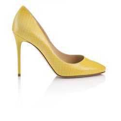Stiletto de cuadros amarillos y blancos de cuero de la Colección 24/7 iconos de Jimmy Choo 