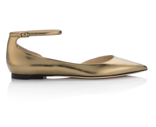Bailarinas de correa color bronce de la Colección 24/7 iconos de Jimmy Choo 