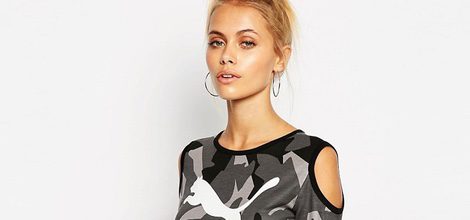 Blusa manga larga con hombro escotado de la colaboración de Puma para ASOS