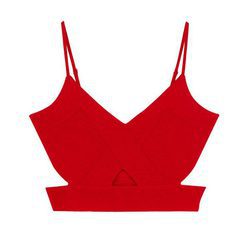 Crop top rojo de la colección festivals de Bershka