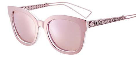 Gafas rosadas metalizadas de la colección diorama de Dior 