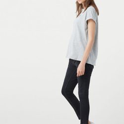 Camiseta algodón estampada en gris de la nueva colección Maternity 2016 para Mango