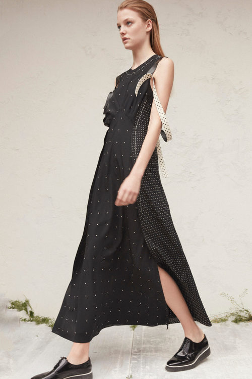 diseño vestido largo para la nueva colección femenina Pre-Spring 2017 de Calvin Klein
