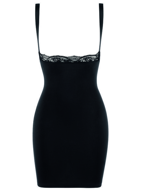 Vestido lencero ceñido en negro de la nueva colección 'Second Nature' 2016 de Wolford