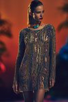 vestido corto con estampado en pedrería en tono nude para la nueva colección SS17 de Balmain