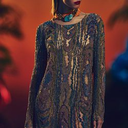 vestido corto con estampado en pedrería en tono nude para la nueva colección SS17 de Balmain