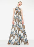 Vestido extra largo y high neck print floral de la nueva colección otoño/invierno 2016 de Uterqüe
