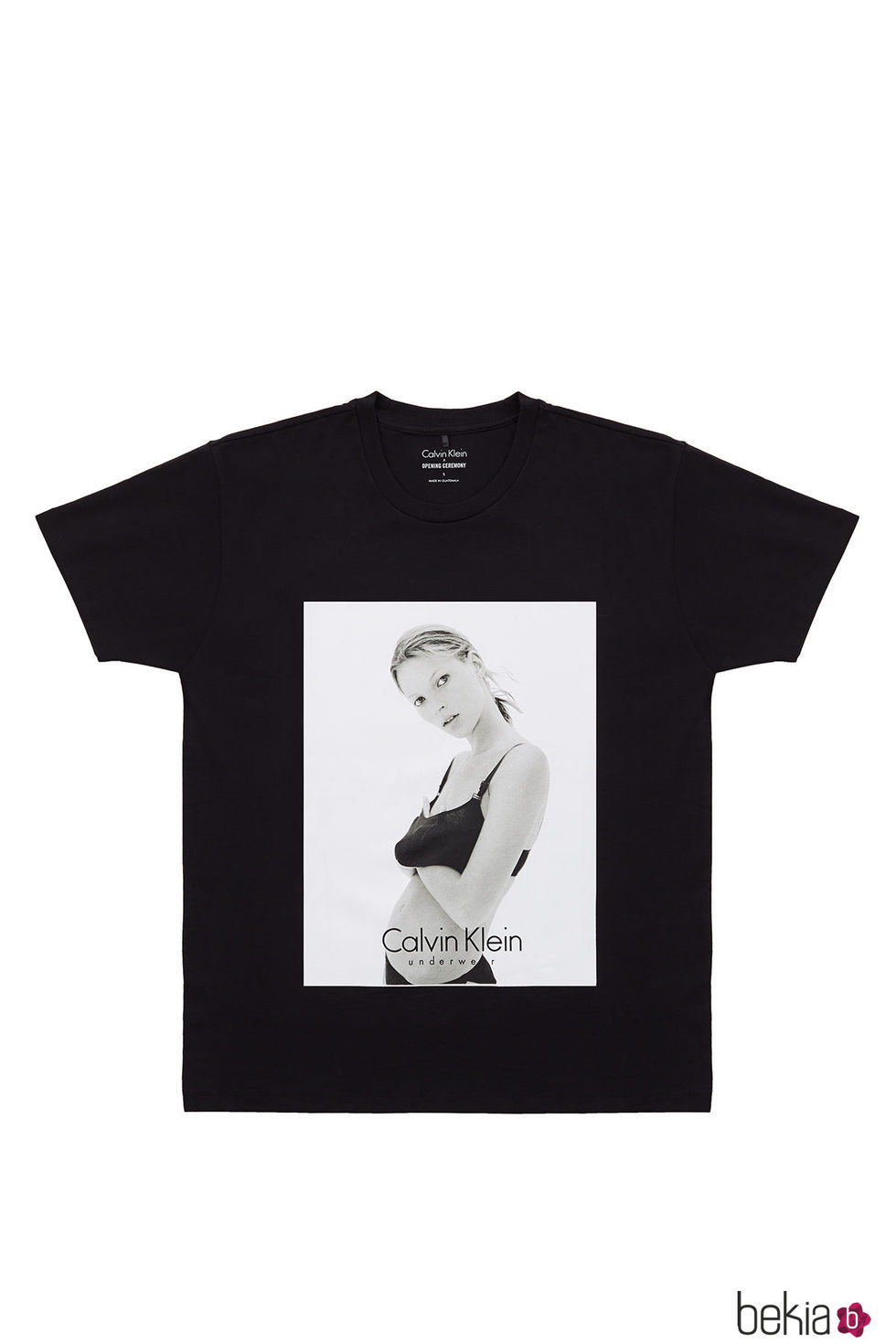 Camiseta de Kate Moss para Calvin Klein y Opening Ceremony
