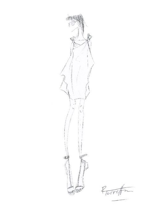 Boceto de la colección primavera/verano 2017 de Roberto Torretta