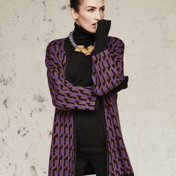 Nieves Álvarez con un jersey geométrico de Trucco otoño/invierno 2016/2017