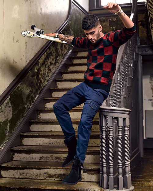 Zayn Malik con unos botines de su propia línea de calzado para Giuseppe Zanotti
