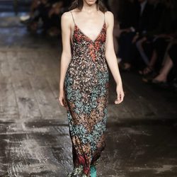 Vestido largo marrón estampado de Missoni colección primavera/verano 2017 en Milán Fashion Week