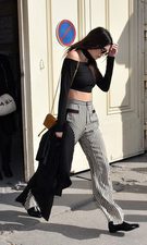 Kendall Jenner: Suit + crop top