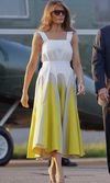 Melania Trump, muy favorecida con un Delpozo en amarillo
