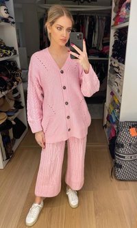 El conjunto de punto, el look más cómodo durante el embarazo según Chiara Ferragni